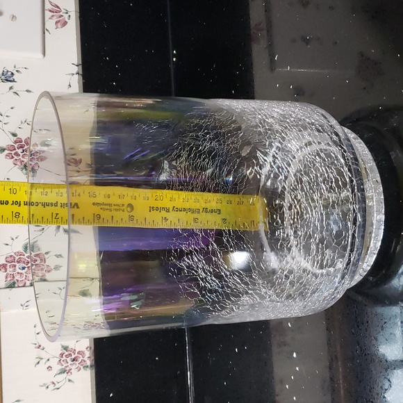 Yankee Candle Other - New Yankee Candle  2 or 3 Wick Cracked Glass Irredescent Candle Holder